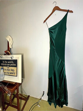 Rafael Cennamo Silk Maxi Dress in Green Size 4